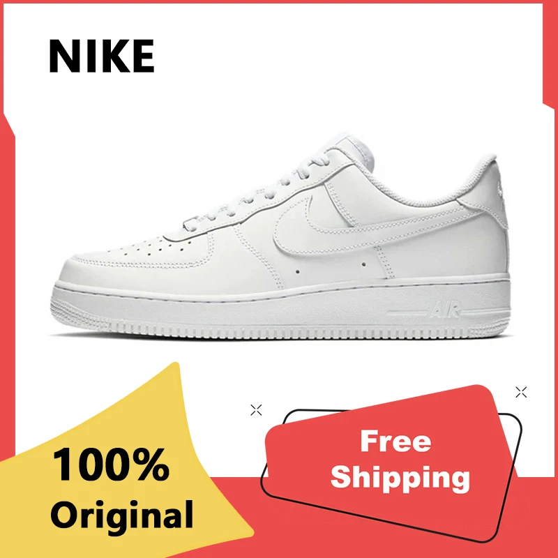 Nike Air Force 1 07 мужские и женские туфли для скейтбординга классические черные белые
