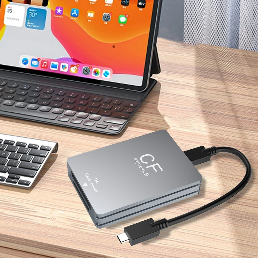 Фото Устройство для чтения карт памяти 2-в-1 CFexpress Type B и SD, адаптер USB 3.2 10 Гбит/с с двумя слотами, поддержка Android/Windows/OS для SLR-камер №2