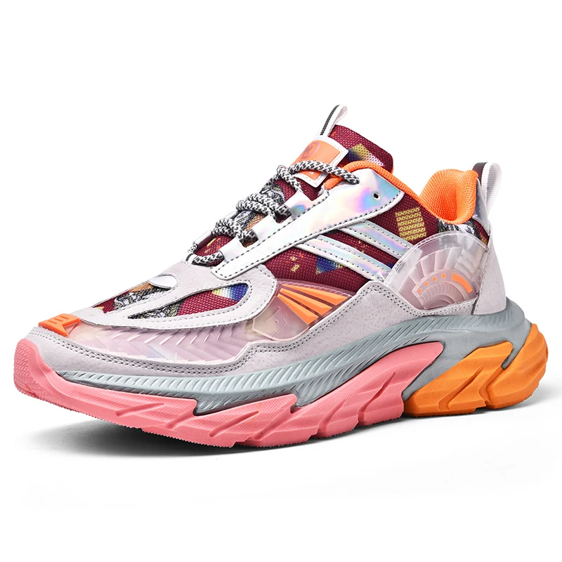 

Fluorescent Athletic Running Shoes Men Breathable Gym Sneakers High Quality Casual Shoes Plus Size 45 46
