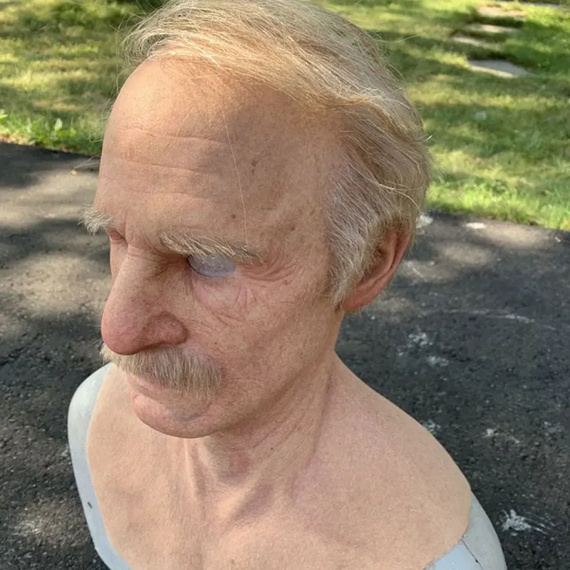 Маска для пожилых людей на Хэллоуин маска головы дедушка в форме морщин