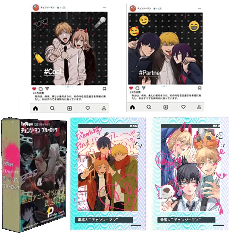 

Genuine Chainsaw Man Collection Cards Soul Photo Frame Bronzing Cards Pochita Denji Makima Rare Limited Edition Trading Game