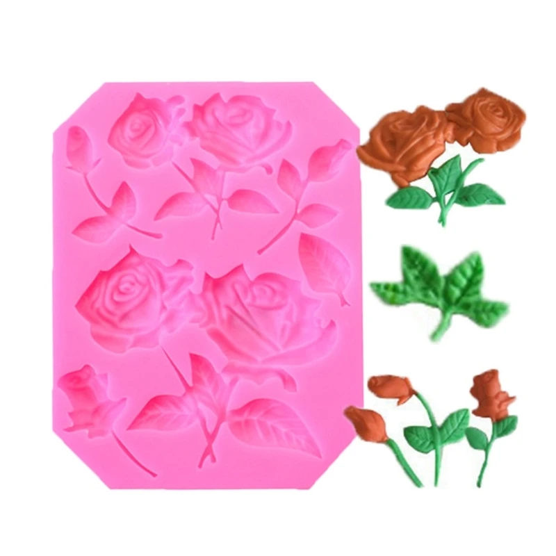 

Flower Shape Chocolate Candy Molds 3D Nonstick Baking Pan Rose Flower Cheesecake Bakeware Mould For DIY Fondant Crafts R7UB