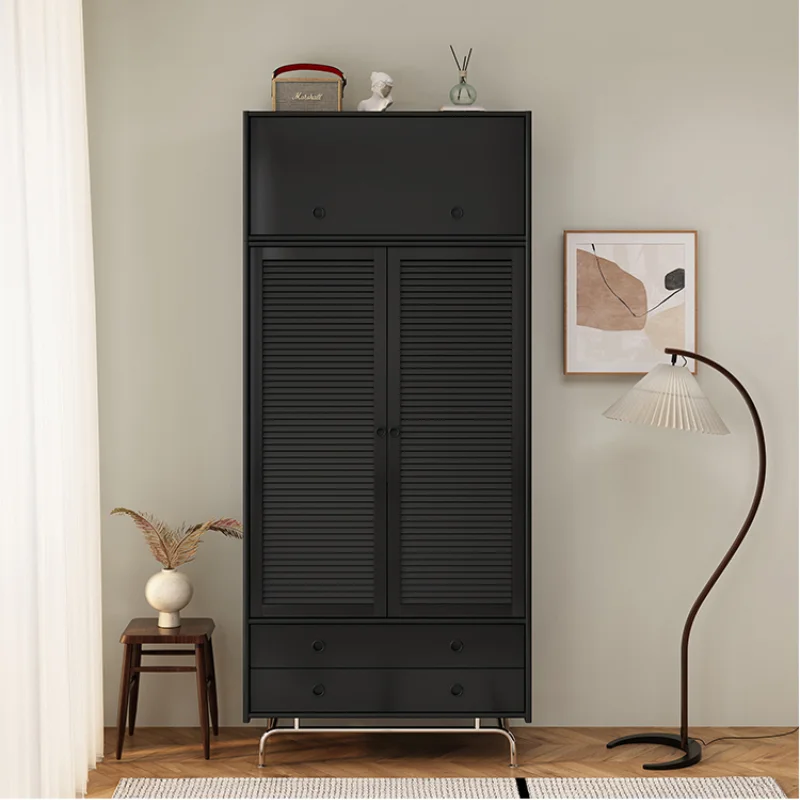 Скандинавская полка для квартиры шкаф из ротанга в стиле ретро черная одежда