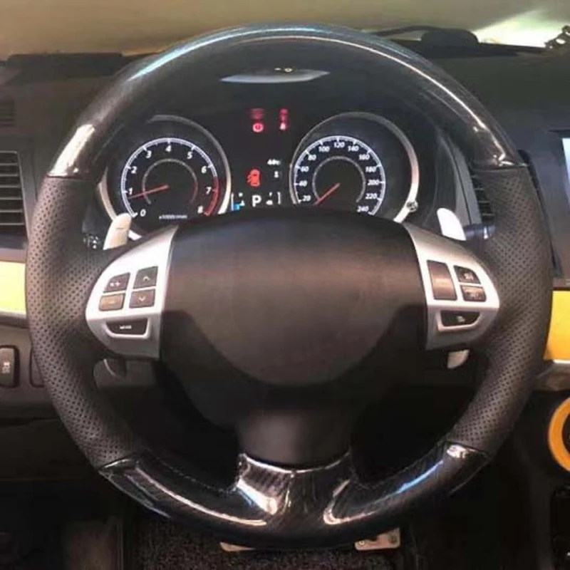 

Чехол для руля из углеродного волокна для Mitsubishi Lancer X 10 2007-2015 Outlander 2006-2013 ASX 2010-2013 Colt