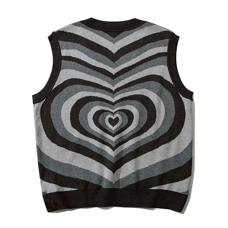 Винтажный вязаный свитер мужской жилет в стиле Харадзюку контрастных цветов