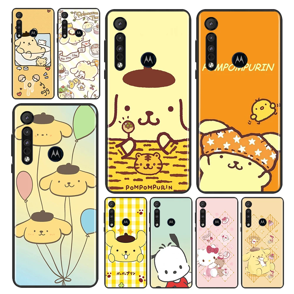 

Cartoon Dog Pompompurin For Motorola Moto G9 G8 E20 E7 E6 One Marco Hyper Fusion Power Lite Edge Plus Black TPU Phone Case Capa
