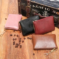 women men leather coin purse wallet clutch key holder zipper small change soft bag mini bag black red beige
