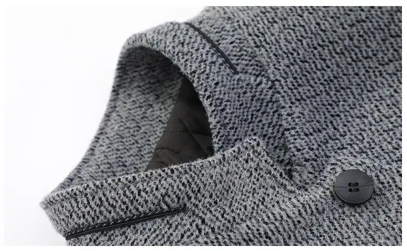 Мужской плащ с воротником-стойкой из смешанной шерсти