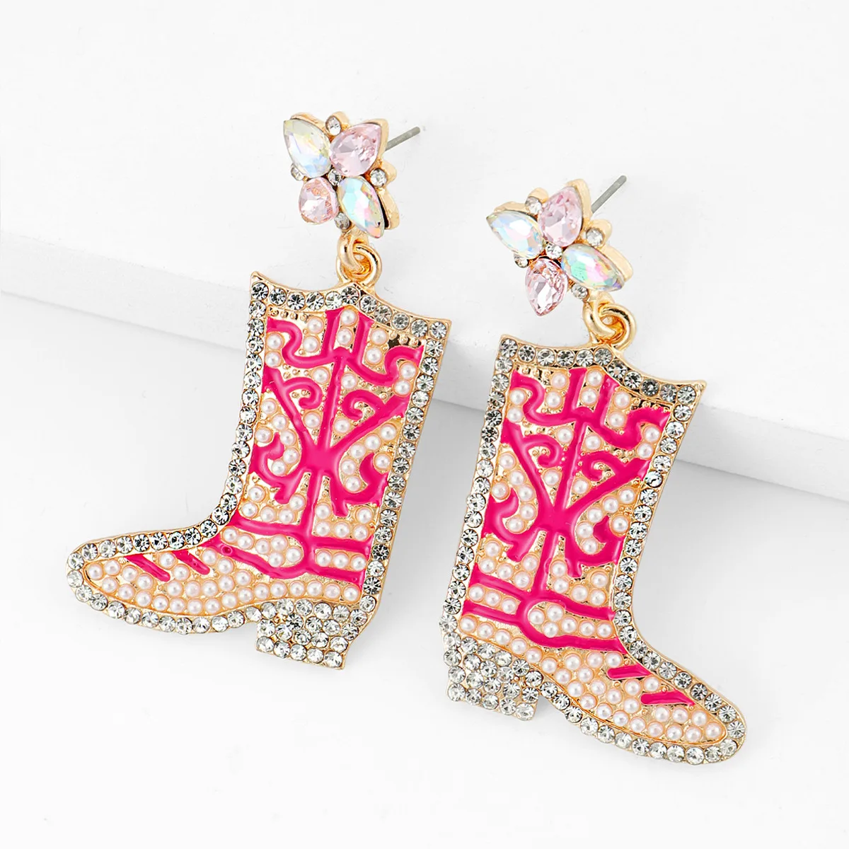 

HOT PINK /FUCHSIA Nashville Cowgirl Boot Earring for Women Western Rodeo Bachelorette Party Cowboy Boot Earrings Accessoires