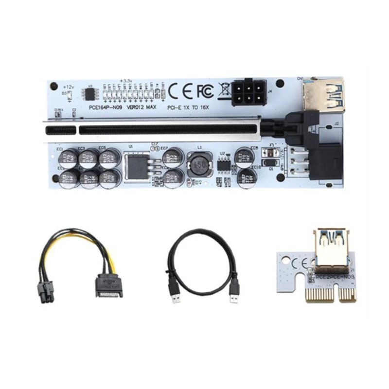 

6 шт. Riser VER012 Max USB 3,0 PCI-E Riser VER012 MAX Экспресс-кабель Riser для видеокарты X16 Extender PCI-E Riser Mining