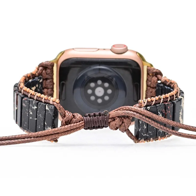 Bohemia Braided Gemstone Bracelet Strap For Apple Watch Band 8 41mm 45mm SE 7 6 5 4 44mm 40mm 38mm 42mm iWatch Ultra 49mm Correa