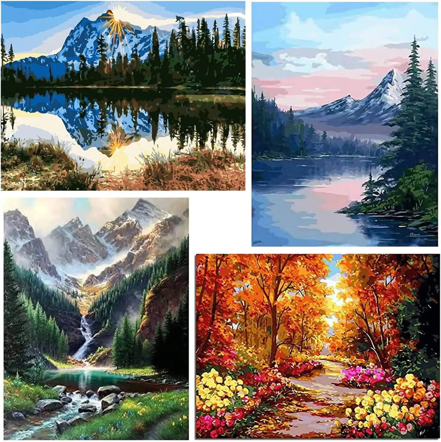 

DIY Oil Painting By Numbers Nature Landscape Frame Pictures By Numbers Acrylic Kits For Home Decoration Gift