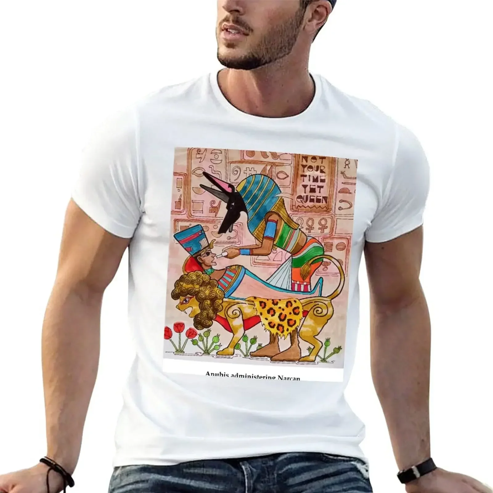 Футболка Anubis с надписью Narcan (Queen) мужские спортивные футболки большого размера