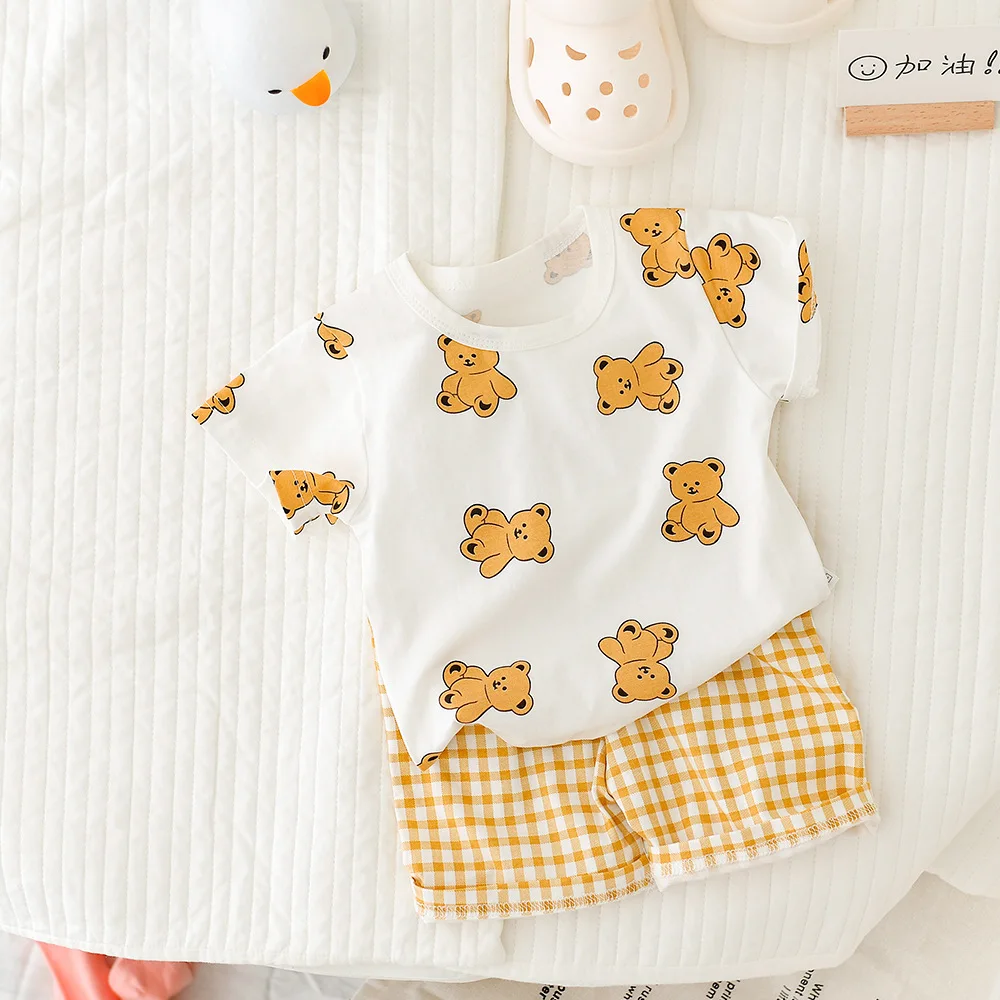 RiniLucia Fashion Toddler Baby Boys Girl Summer Clothes Sets Baby Girl Clothing Set Kids Casual Sweatshirt Pants 2Pcs Suit