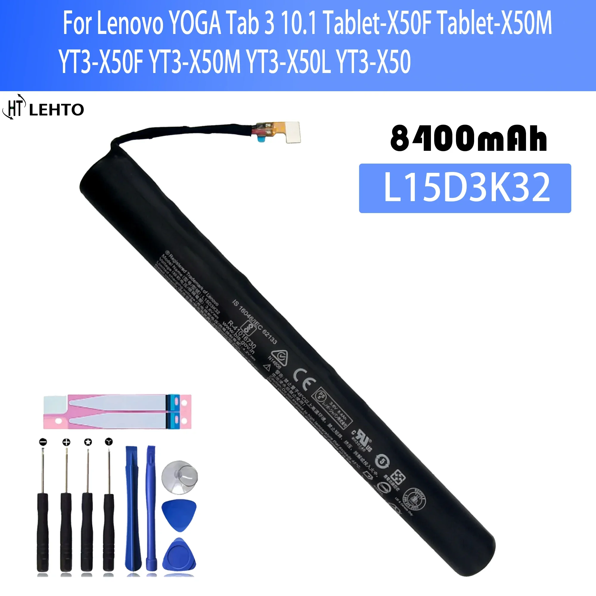 Оригинальный аккумулятор L15D3K32 для Lenovo YOGA Tab 3 10 1 Tablet-X50F Tablet-X50M YT3-X50F YT3-X50M YT3-X50L YT3-X50