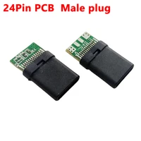 24 pin usb 2 0 type c connector 24pin male plug 4 pad header data line test pcb board receptacle adapter to solder wire cable