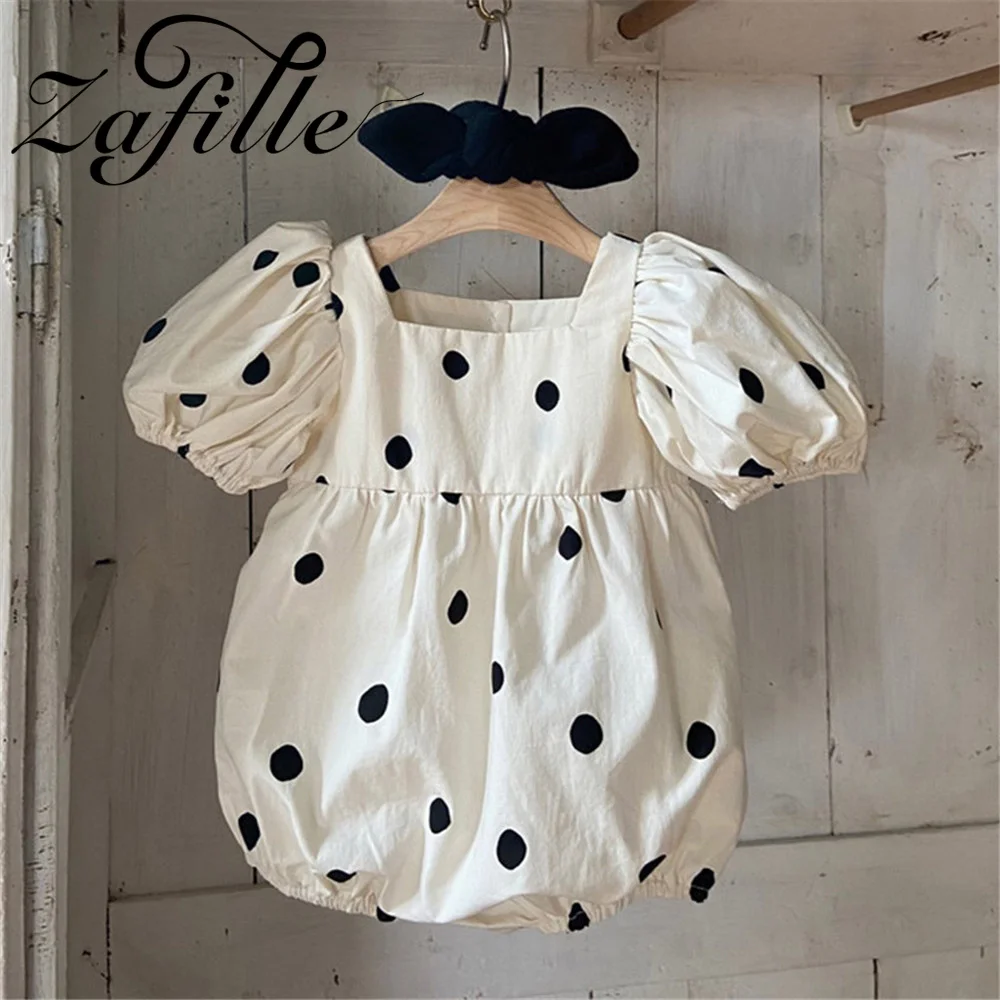 

ZAFILLE 0-24M Polka Dots Girls Newborn Bodysuit 2Pcs Kids Toddler Baby Costume Summer Infant Sleepwear Casual Children Outfits