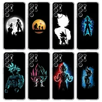 silicone case for samsung galaxy s22 ultra s20 fe s21 plus s10 lite s10e s9 note 20 10 clear shell phone cover black dragon ball