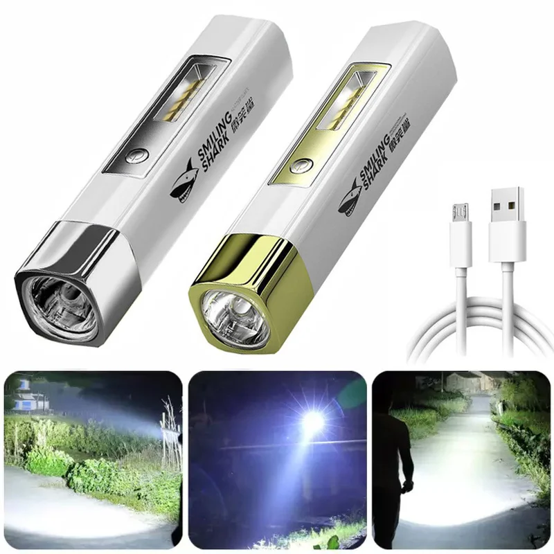 

Power Bank Flashlight Portable Mini Ultra Bright Torch USB Rechargeable 4 Lighting Modes Flashlight Camping Adventure Light