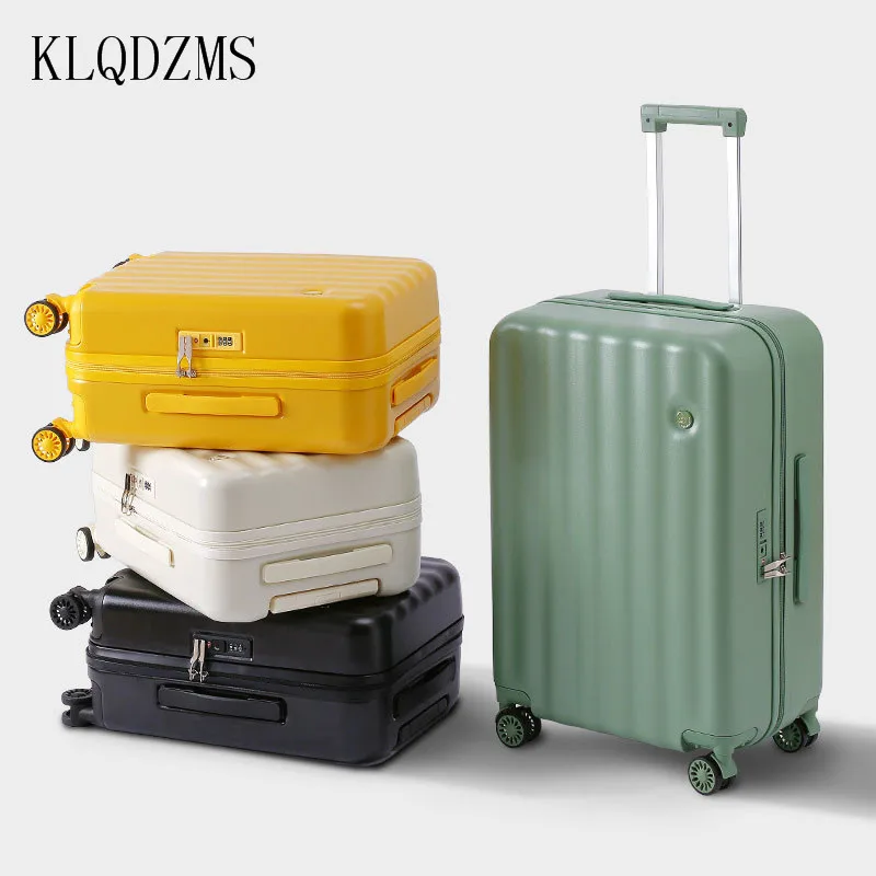 KLQDZMS 20/24 Inch Student Luggage Cute Girl Carry-on Cabin Luggage PC+ABS Suitcase Rolling Creative Trolley Luggage Bag