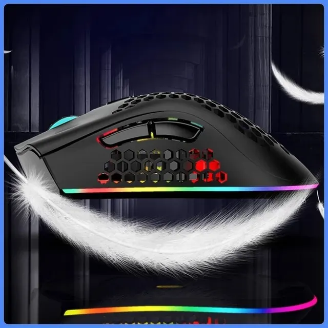 BM600 Rechargeable Gaming Mouse USB 2.4G Wireless RGB Light Honeycomb Gaming Mouse Desktop PC Computers Notebook Laptop Mice 4