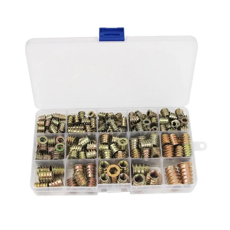 

230PCS Assortment Insert Nuts Kit M4/M5/M6/M8/M10 Hex Drive Head Nuts Zinc Alloy With Box bolts and nuts shovels & rope