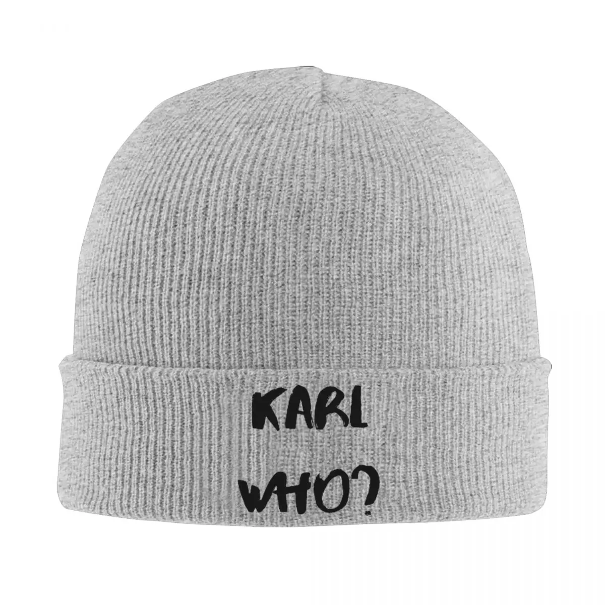 

Karl Who Letters Logo Hats Autumn Winter Beanie Warm Caps Female Male Acrylic Bonnet