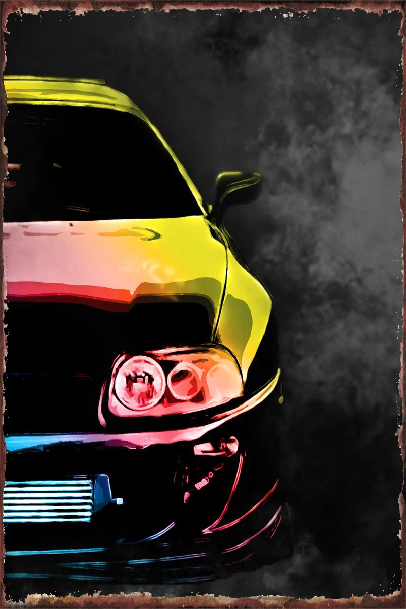 

Japanese Racing Car Retro Vintage Metal Sign Tin Sign Tin Plates Wall Decor Room Decoration For Art Home Club Man Cave Cafe Pub