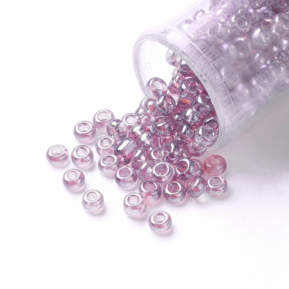 

7000PCS FGB and reg 12 or 0 Round Glass Seed Beads Grade A Transparent Colours Lustered MediumPurple 2x1.5mm Hole: 0.3mm