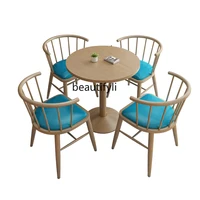yj Nordic Leisure Negotiation Reception Cafe Restaurant Milk Tea Shop Table and Chair Combination
