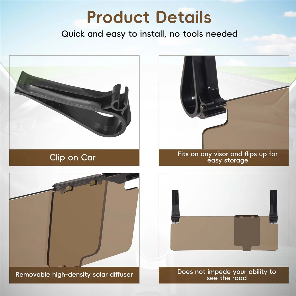 Крепление на автомобиль HD безопасное зрение антибликовый блокирующий