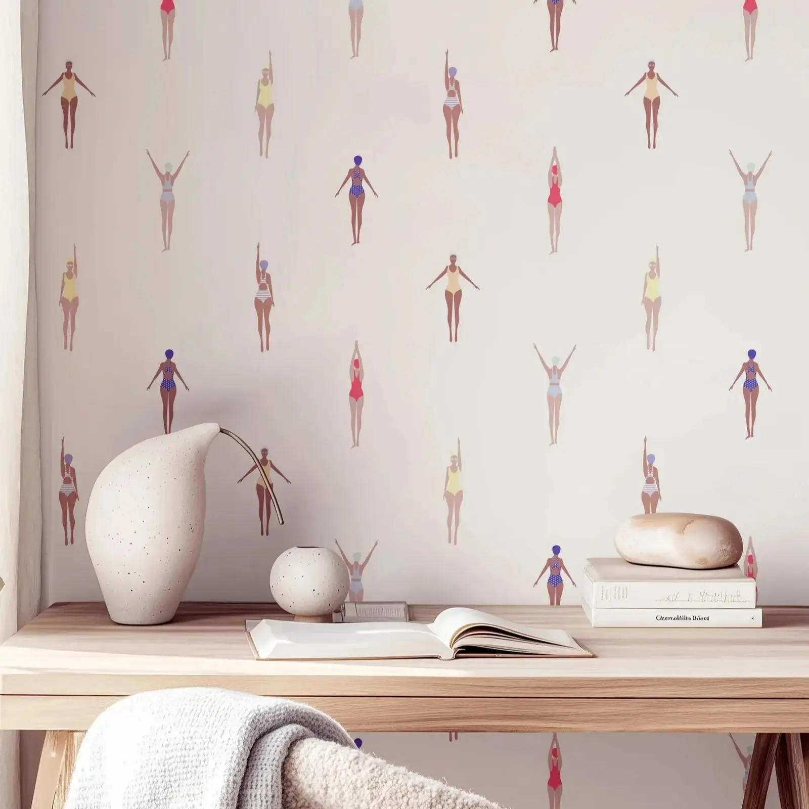 Бумажные обои Pixel&Wall белые ретро