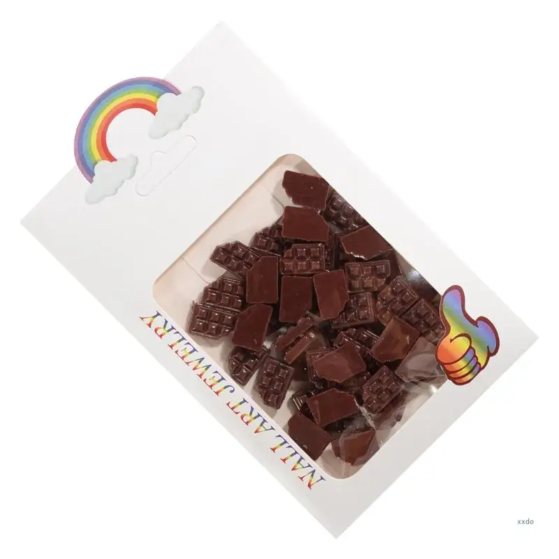 Милые подвески для дизайна ногтей с мороженым шоколадным мишкой украшения из