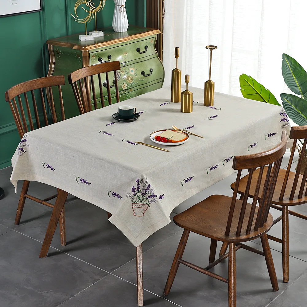 

Nieuwe Ontwerp Borduren Linnen Tafelkleed decor433tafel Decor Cover Uniek Patroon duurde Tafelkleed