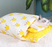 45x30cm japanese cat bed warm cat sleeping bag deep sleep winter removable small pet dog bed house cats nest cushion with pillow