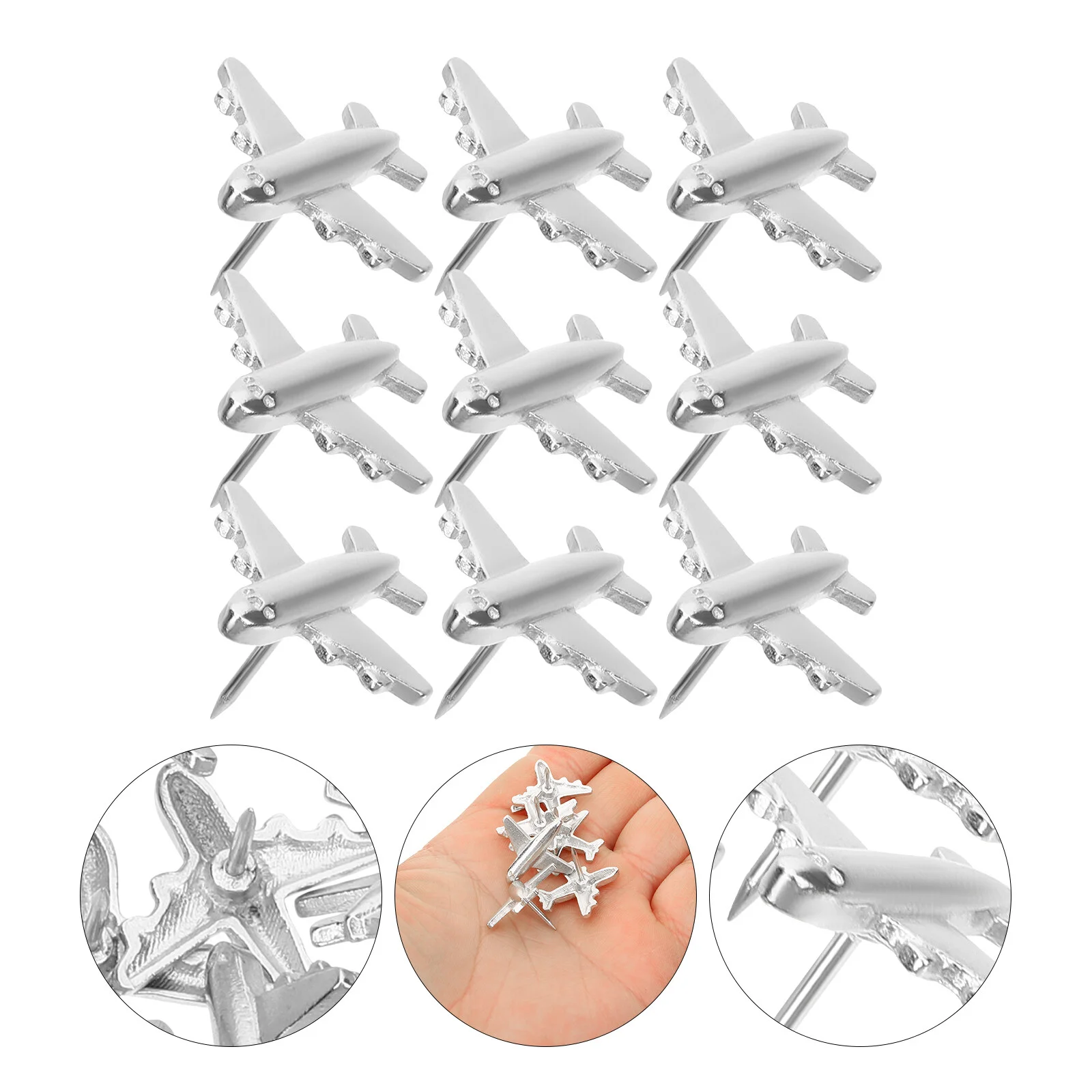 

12 Pcs Aircraft Pushpin Cute Pins Nail Decorations Office Decore Cork Board Nails