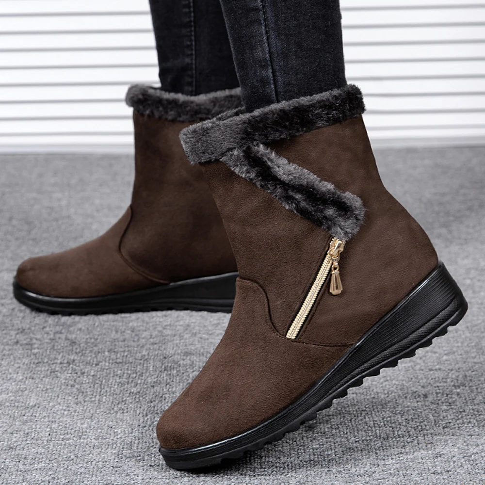 Women Boots Warm Fur Snow Boots Fashion Casual Women Shoes Plus Size Ankel Boots Non-Slip Female Boots
