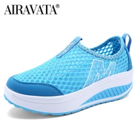 women casual breathable sneakers ladys shake fitness sport shoes fashion mesh fabric slip on shoes