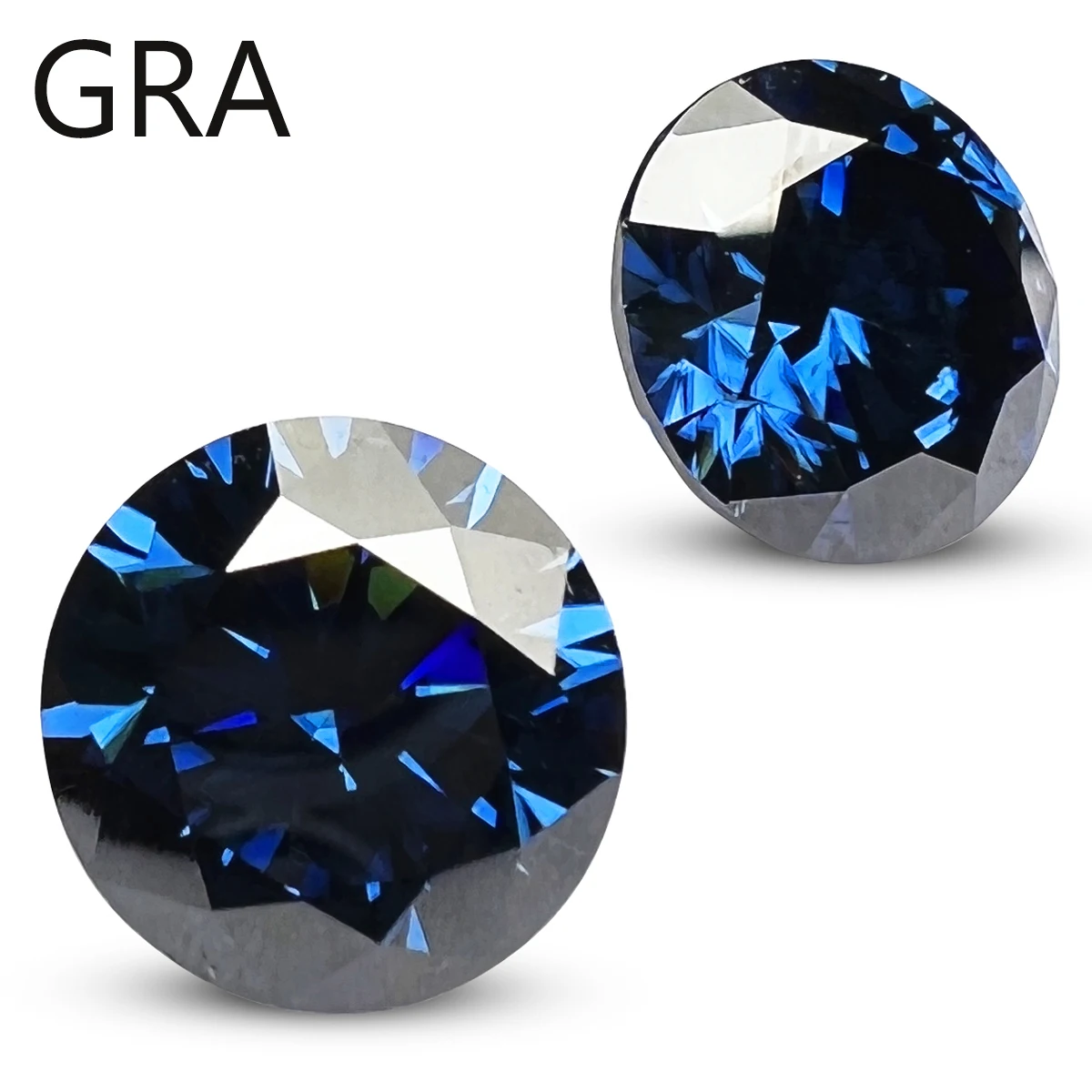

GRA Round Blue Moissanite Stones 0.3ct to 20ct Excellent VVS1 Cut Lab Loose Gems Pass Diamond Tester for Fine Jewelry Making