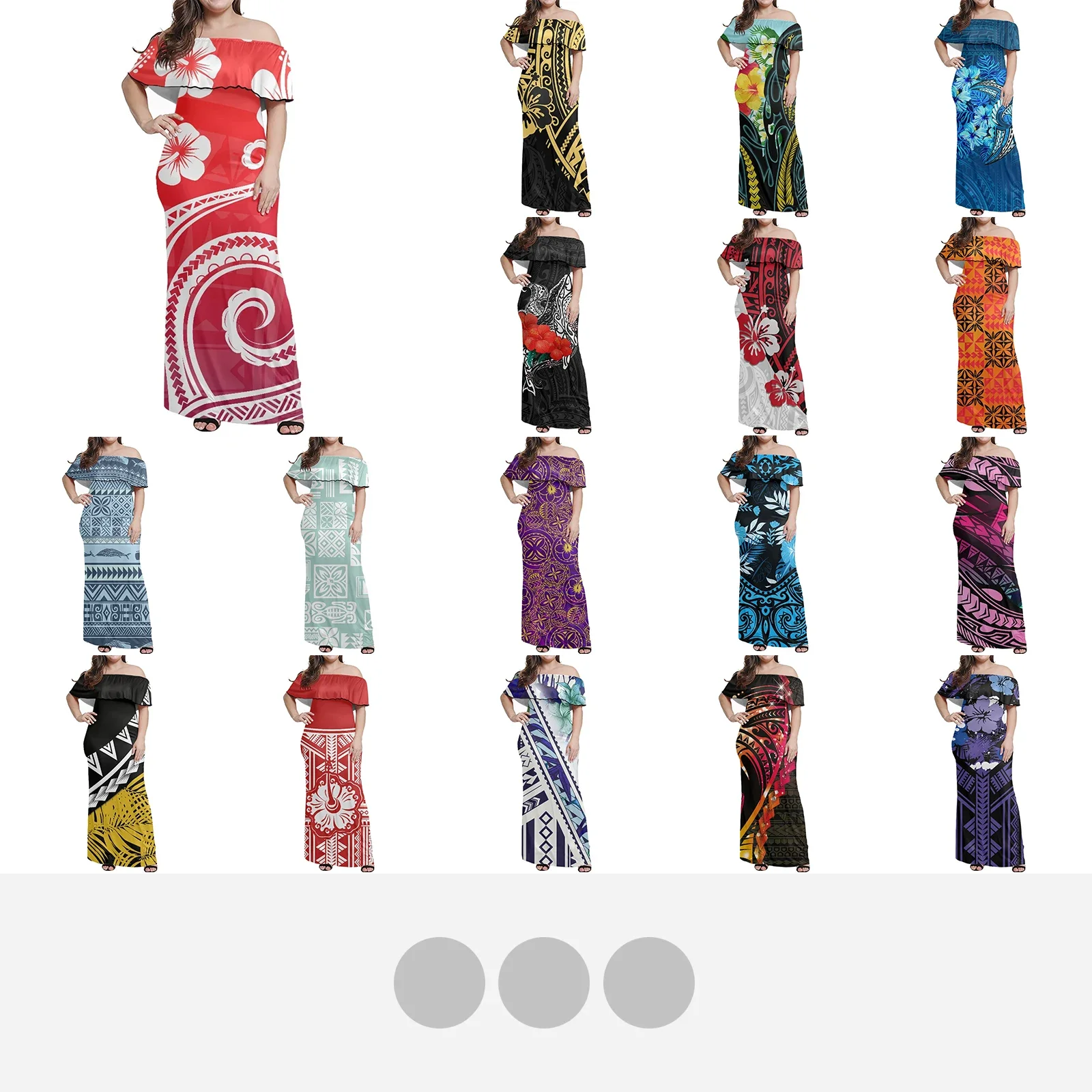 Полинезийское племенное фибрийское платье с татуировкой Фиджи женское яркое