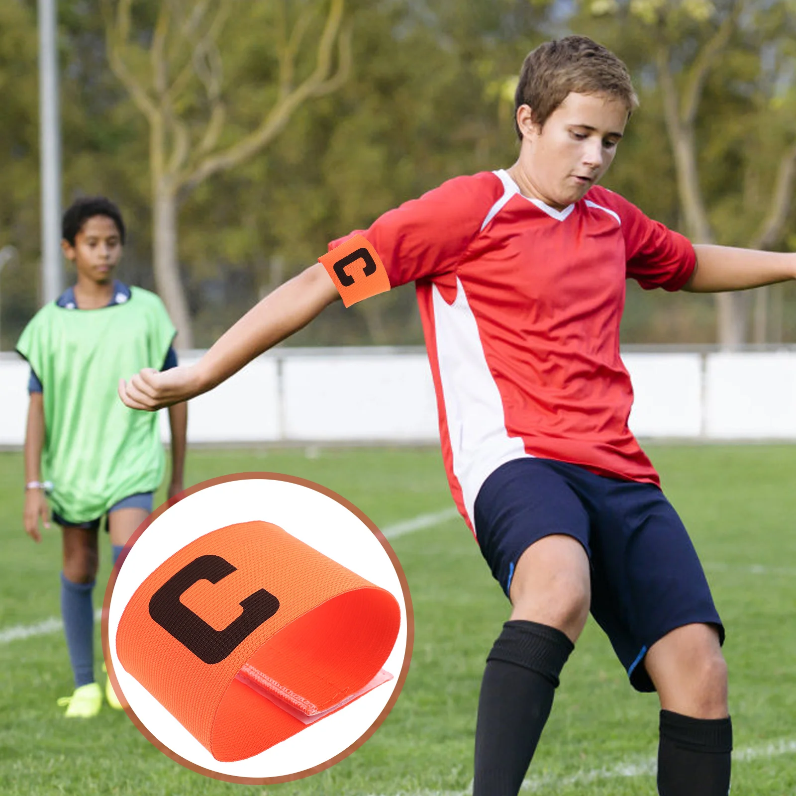 1 шт. футбольная капитанская повязка на руку регулируемая C капитана (случайный