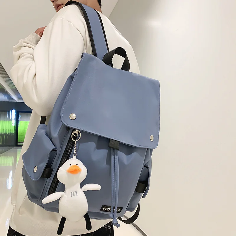 Cool Boy Girl White Drawstring Bag Fashion Lady Male Backpack Female Laptop School Bag Women Men Travel College Backpacks Trendy