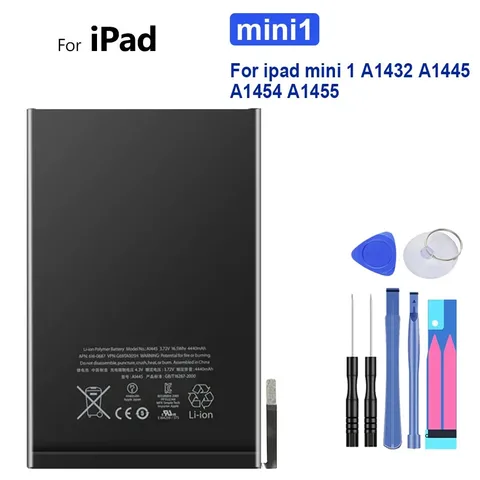 Аккумулятор 4440 мАч-6471 мАч для Ipad Mini 1 2 3 4 5 6 A1432 A1445 A1454 A1455 A1489 A1490 A1538 A1546 A2133 A2124 A2567 A2568 A2569