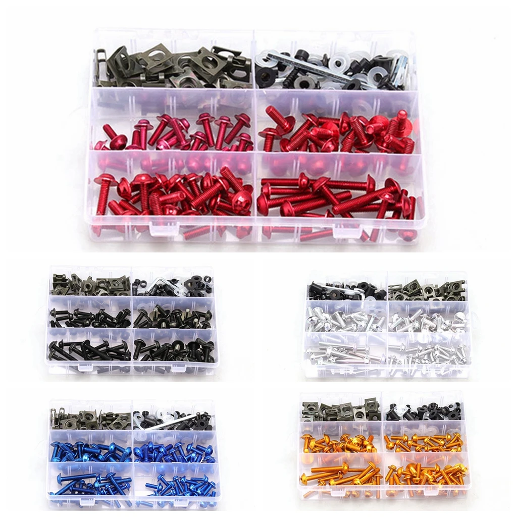 

216Pcs Motorcycle Alloy Fairing Bolt Screw Nut Kit For Suzuki GSXR 600 750 1000 K1-K8 SV650/X Yamaha Bmw Honda Kawasaki
