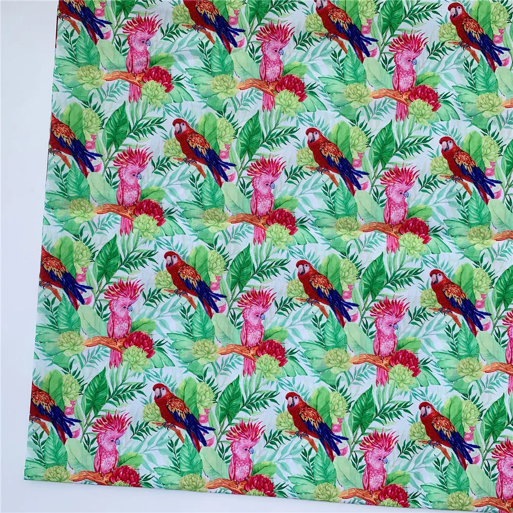 Джунгли Леопард попугай какатуиды полиэстер хлопок материал лоскутное шитье