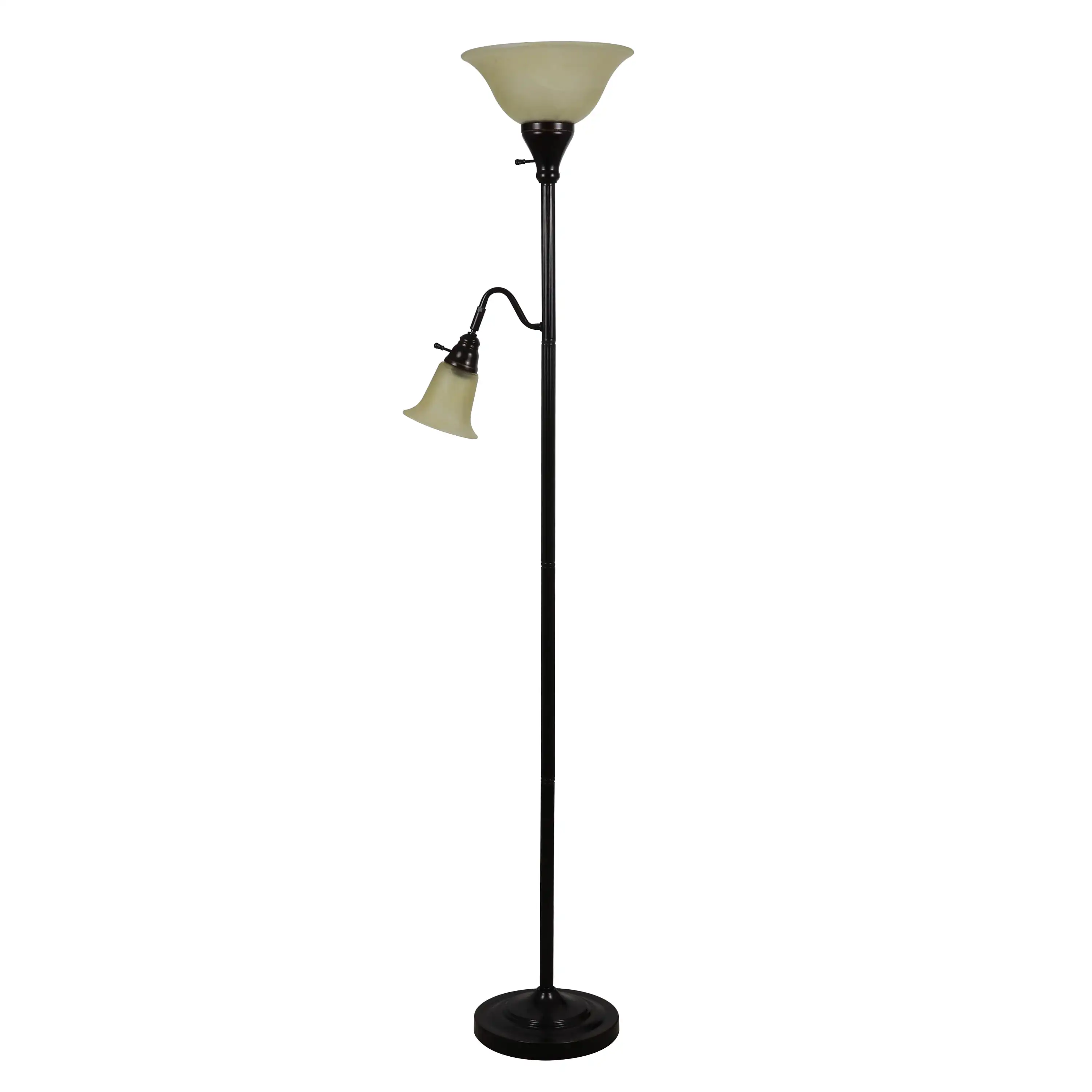 

HMTX Metal Combo Floor Lamp with Reading Light and Bulb, Bronze Finish