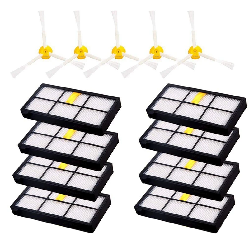 

Для Irobot Roomba 880 980 860 960, 10 шт. фильтров HEPA Roomba и 5 шт. боковых щеток Roomba, аксессуары для робототехники и пылесосов Roomba