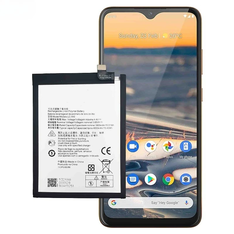 Фото Аккумулятор LC-440 для мобильного телефона Nokia 5.3, высококачественная сменная батарея большой емкости, класс А, с инструментами для замены. №4