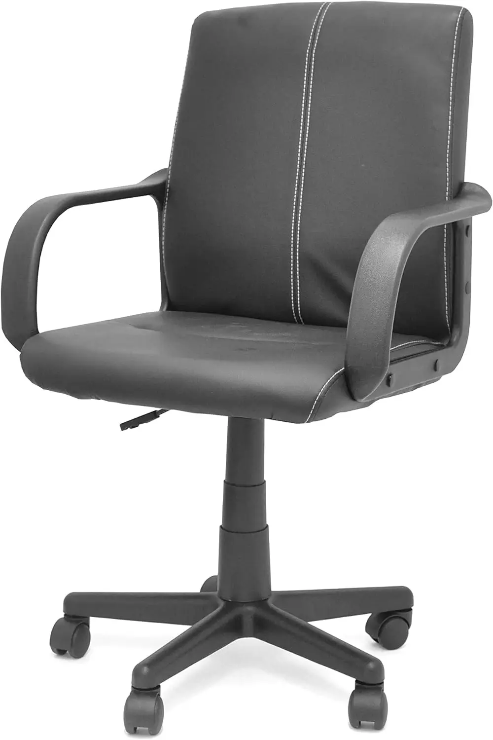 Faux Leather Office Chair Computer Office Chair with Seat and Armrest Adjustment, Black Folding chair Office chairs & sofas Desk