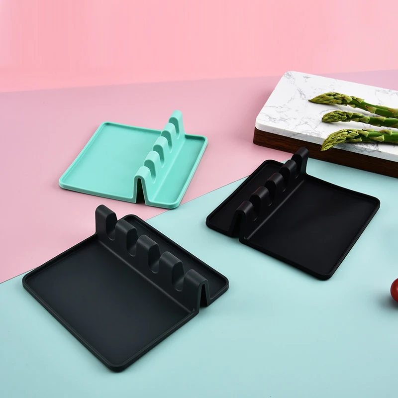 Силиконовая подставка для ложки 4 ячейки нескользящая стойка крышки кастрюли